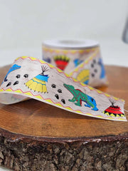 Printed Ribbon 2" Ledger Bear Birch - Per Yard