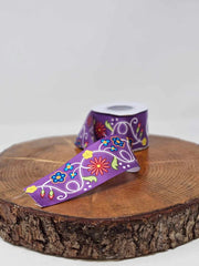 2" Metis Purple Printed Ribbon - Per Yard