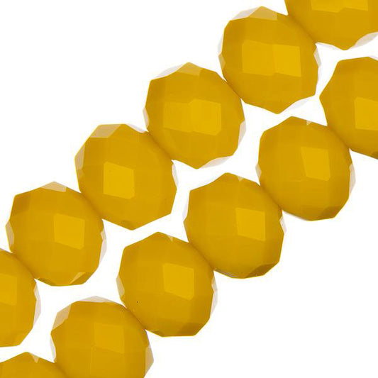 Crystal Lane Rondelle 8x10mm Opaque Yellow 2x7" Strand