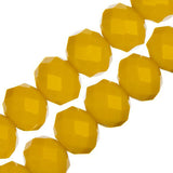 Crystal Lane Rondelle 8x10mm Opaque Yellow 2x7" Strand