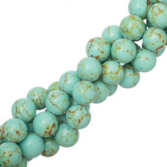 10mm Turquoise (Synthetic/Dyed) Beads 15-16" Strand