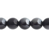 Czech Round Druk Beads 10mm Opaque Jet Hematite 18/strand