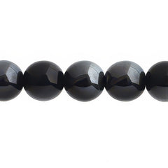 Czech Druk 10mm Beads 18/strand Opaque Jet