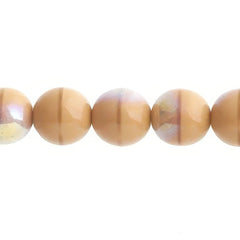 Czech Druk 10mm Beads 18/strand Opaque Ivory AB