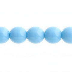 Czech Druk 10mm Beads 18/strand Opaque Blue Turquoise