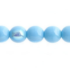 Czech Druk 10mm Beads 18/strand Opaque Blue Turquoise AB