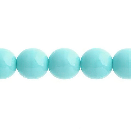 Czech Round Druk Beads 10mm Opaque Green Turquoise 18/strand