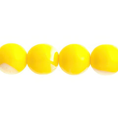 Czech Druk 10mm Beads 18/strand Opaque Yellow AB