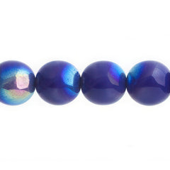 Czech Druk 10mm Beads 18/strand Opaque Cobalt AB