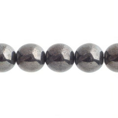 Czech Druk 10mm Beads 18/strand Opaque Gunmetal