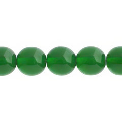 Czech Druk 10mm Beads 18/strand Trans Green