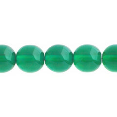 Czech Druk 10mm Beads 18/strand Trans Emerald