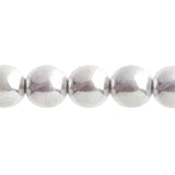 Czech Round Druk Beads 10mm Transparent Crystal Silver Labrador 18/strand