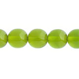 Czech Round Druk Beads 10mm Transparent Olivine 18/strand
