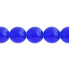 Czech Druk 10mm Beads 18/strand Trans Sapphire