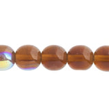 Czech Round Druk Beads 10mm Transparent Smoked Topaz AB 18/strand