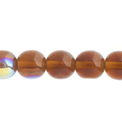 Czech Druk 10mm Beads 18/strand Trans Smoked Topaz AB