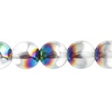 Czech Round Druk Beads 10mm Transparent Crystal Medium Vitrail 18/strand