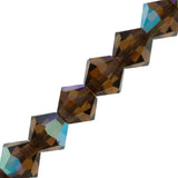 Preciosa Bicone 3mm Smoked Topaz AB 5" Strand