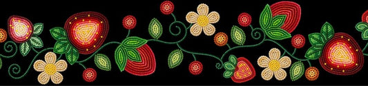 Printed Ribbon 2" Strawberry Black 20yd Spool