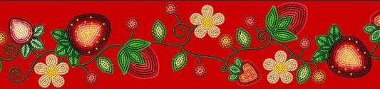 Printed Ribbon 2" Strawberry Red - Per Yard