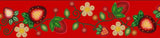 Printed Ribbon 2" Strawberry Red - Per Yard