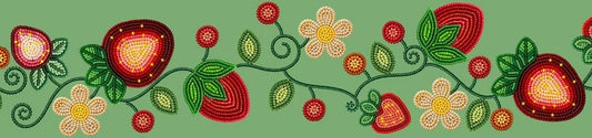 Printed Ribbon 2" Strawberry Sage 20yd Spool