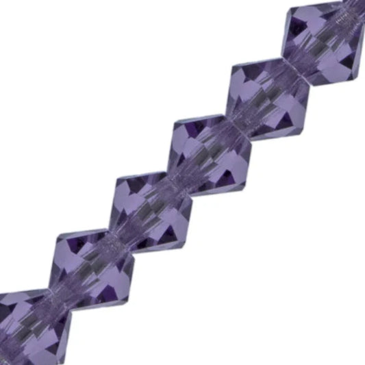 4mm Tanzanite Preciosa Bicone 5" Strand