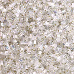 11/0 Toho Triangle Beads #161 Transparent Rainbow Crystal 8-9g Vial