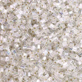 11/0 Toho Triangle Beads #161 Transparent Rainbow Crystal 8-9g Vial