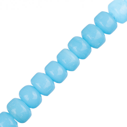 Glass Crow Beads 4x6mm Turquoise Blue 50/Strand