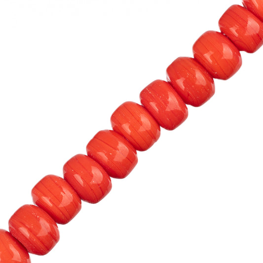 Glass Crow Beads 4x6mm Red 50/Strand
