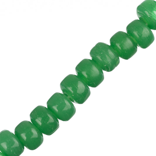 Glass Crow Beads 4x6mm Green 30/Strand