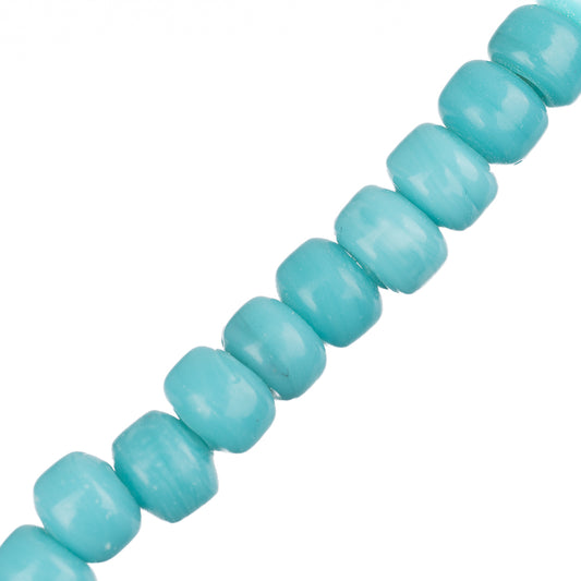 Glass Crow Beads 4x6mm Turquoise 50/Strand