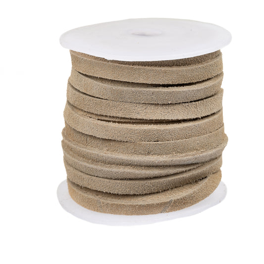Suede Lace 5mm Natural 10m Spool