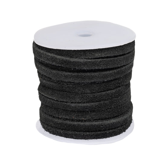Suede Lace 5mm Black 10m Spool