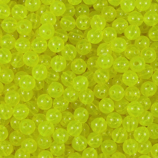 Round Plastic Beads 6mm Lure Yellow Approx 1000/pk