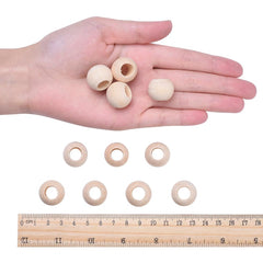 Wood Round Beads 20mm Raw 10/pk
