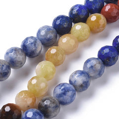 8mm Chakra Mix (Natural) Faceted Beads 15-16" Strand