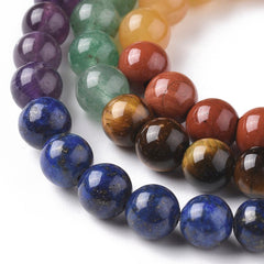 Chakra Mixed Beads 6mm Round (Natural) 15-16" Strand