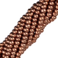 11/0 Czech Seed Beads #35053 Metallic Light Copper 6 Strand Hank