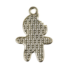 1" Gingerbread Man Enamel Metal Charm 5/pk