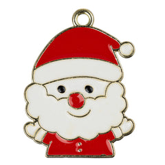 1" Santa Claus Enamel Metal Charm 5/pk