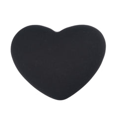 Resin Cabochons, Heart 22mm Matte Black 10/pk