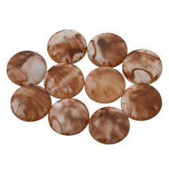 Resin Cabochons, Round 18mm Matte Marble Dark Amber 10/pk