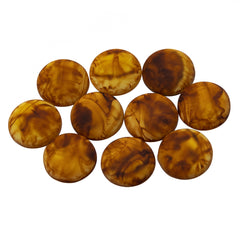 Resin Cabochons, Round 18mm Matte Marble Root Beer 10/pk