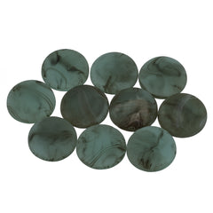 Resin Cabochons, Round 18mm Matte Marble Dark Turquoise 10/pk