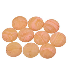 Resin Cabochons, Round 18mm Matte Marble Peach 10/pk