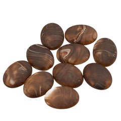 Resin Cabochons, Oval 19mm Matte Marble Dark Brown 10/pk