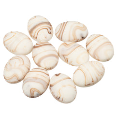 Resin Cabochon Oval 19mm Matte Marble Cream 10/pk